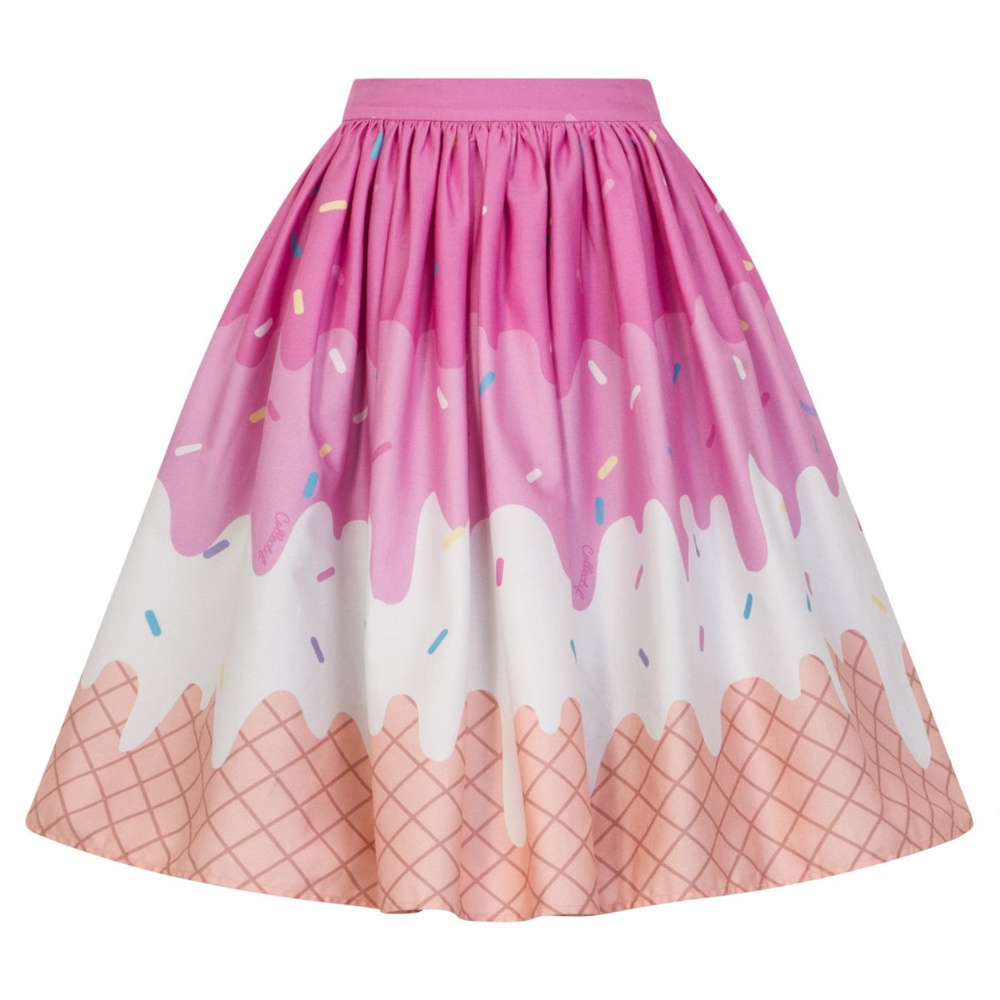 Collectif Mainline Jasmine Ice Cream Swing Skirt